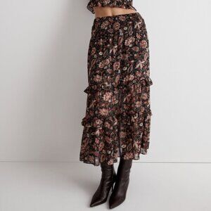 Madewell Ruffle Tiered Midi Skirt
